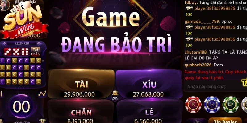 Giao diện cá cược Tài Xỉu Sunwin